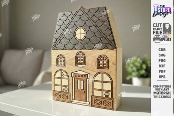 Download Wooden Miniature House Laser Cut DXF - Laser cut dxf Collection