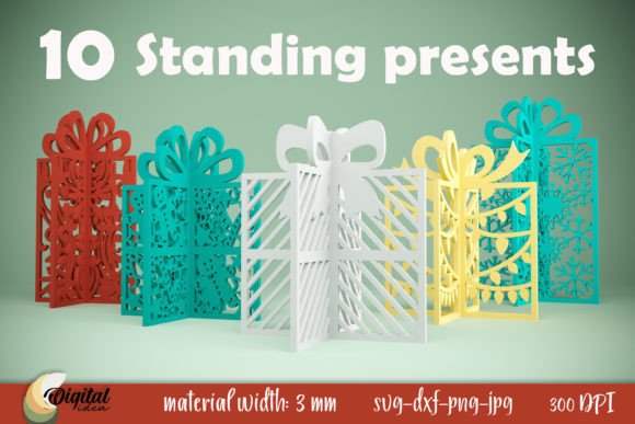 Download 3D Standing Presents Bundle. XMas Gifts - Premium Resources