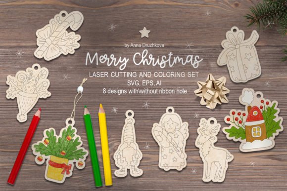 Download Christmas Coloring Kit Glowforge Laser - Glowforge laser Collection
