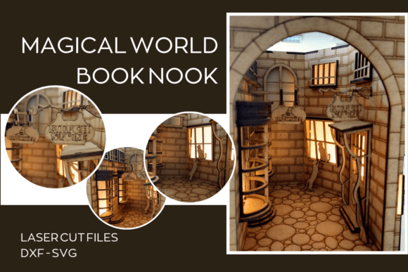 Download Book Nook Laser Cut Dxf- Svg - Laser cut dxf Collection