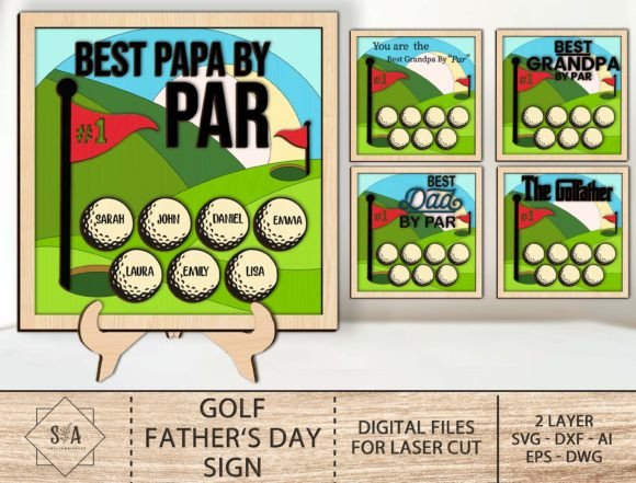 Download Golf Father‘s Day Best Dad Sign Svg - Premium Resources